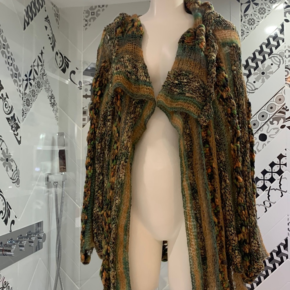 KNITTED BY ME🌺OOAK🌺Handmade Cardigan with Hat - Picture 8 of 17